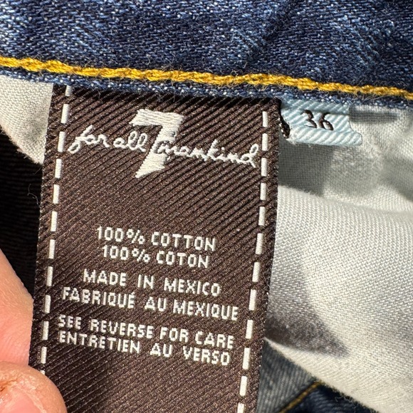 7 FOR ALL MANKIND Standard Button Fly Jeans Sz 36 Blue Cotton Blend Pockets - Picture 9 of 12